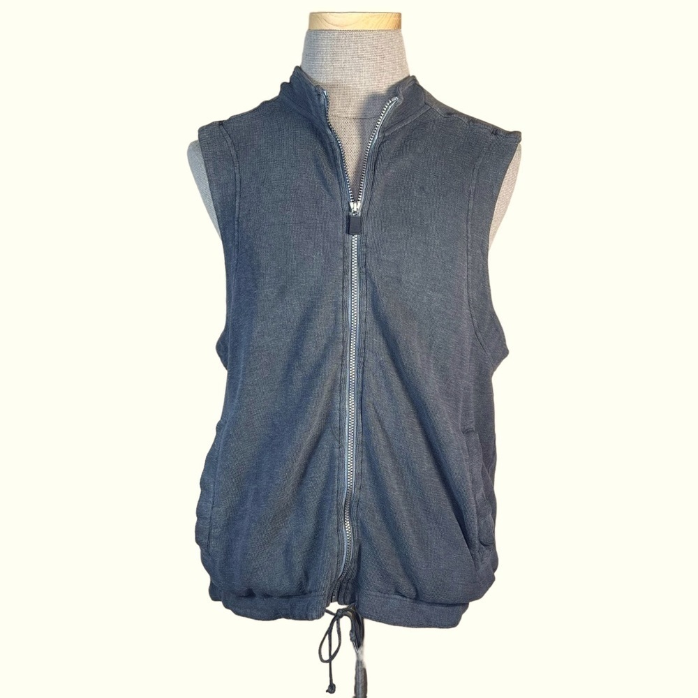 The Territory Ahead Men’s Cotton Double Layered Charcoal Gray Zip Front Vest L